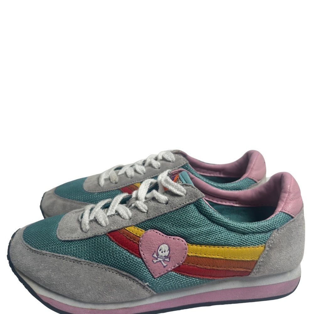 Rocket Dog Teal and Pink Sneakers with Heart Detail - Picture 5 of 5